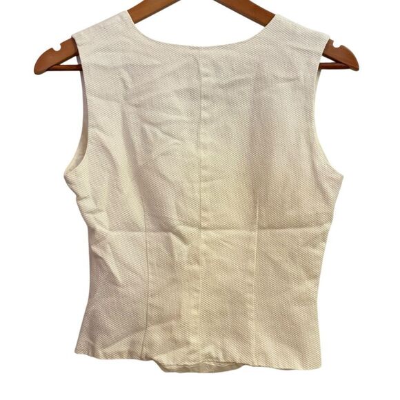 J. McLaughlin Elegant Cream Sleeveless Timeless Old Money B Neck Top Medium - Picture 3 of 5